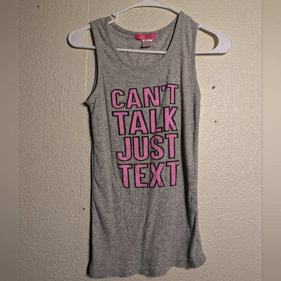 5 More Minutes Gray Tank Top with Pink Text Size Medium - Picture 1 of 5